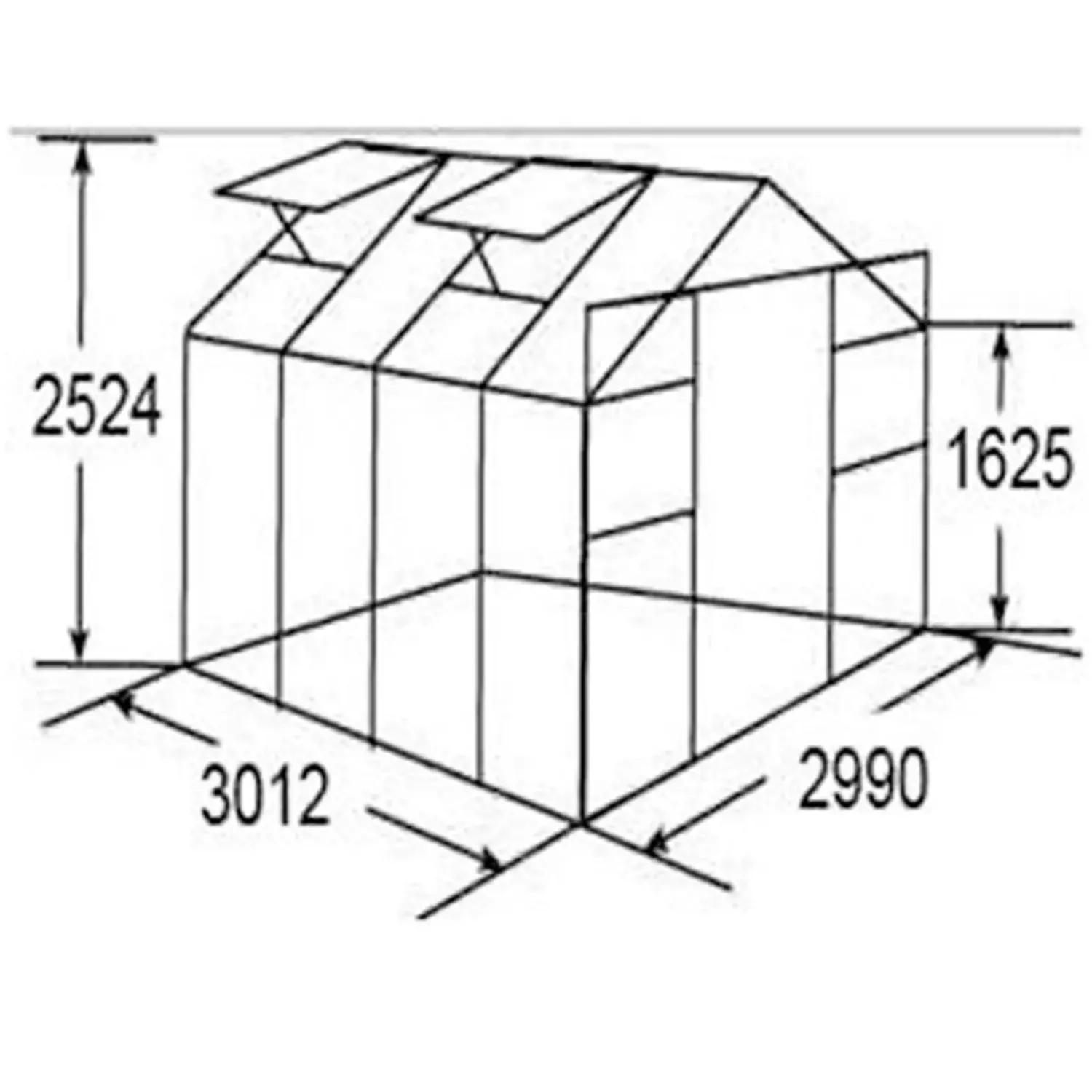 Outlet Elmholm Exclusive drivhus antracit med hærdet glas, inkl. sokkel 9,01 m²