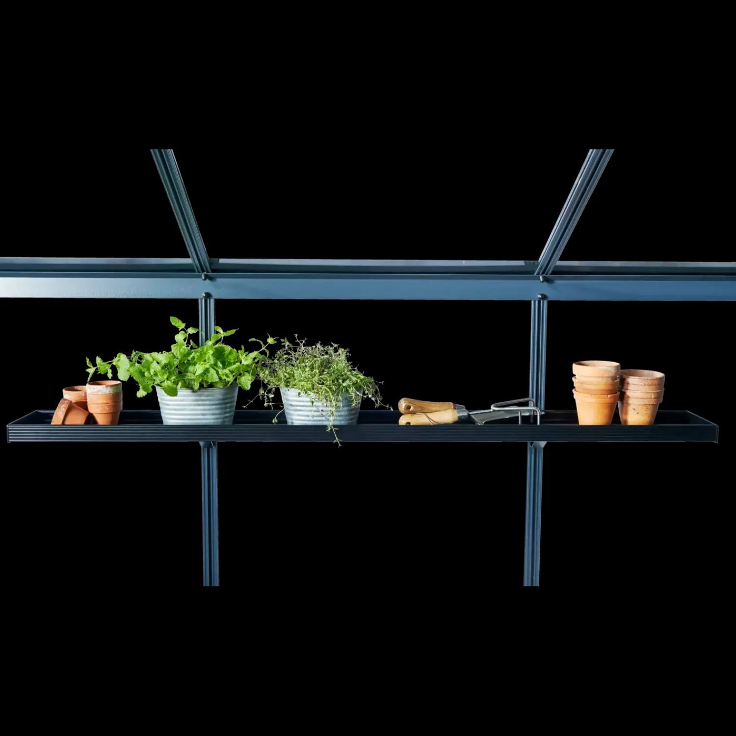 Outlet Elmholm Exclusive drivhus antracit med hærdet glas, inkl. sokkel 9,01 m²