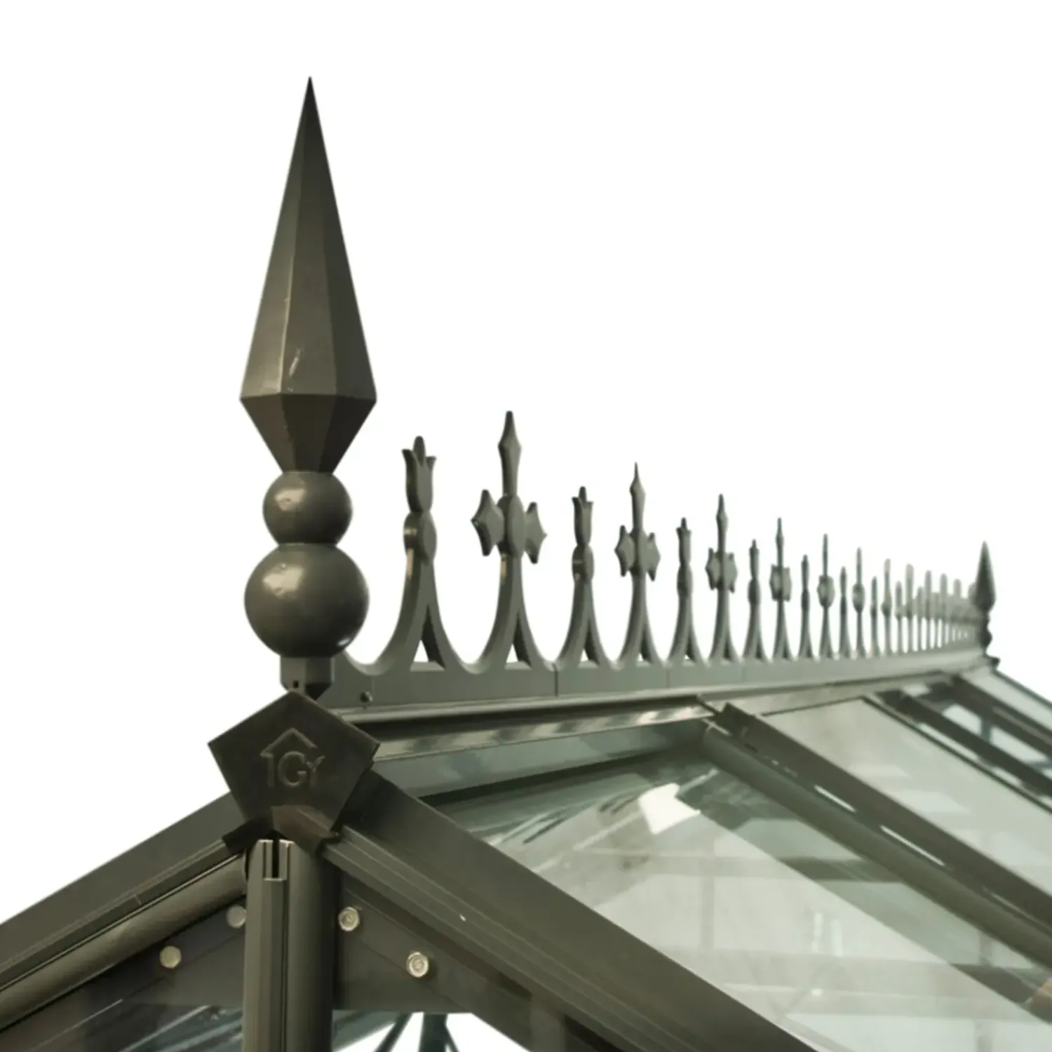 Outlet Elmholm Exclusive drivhus antracit med hærdet glas, inkl. sokkel 9,01 m²