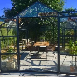 Elmholm Orangerier^Exclusive Orangeri antracit med hærdet glas 17,65 m²