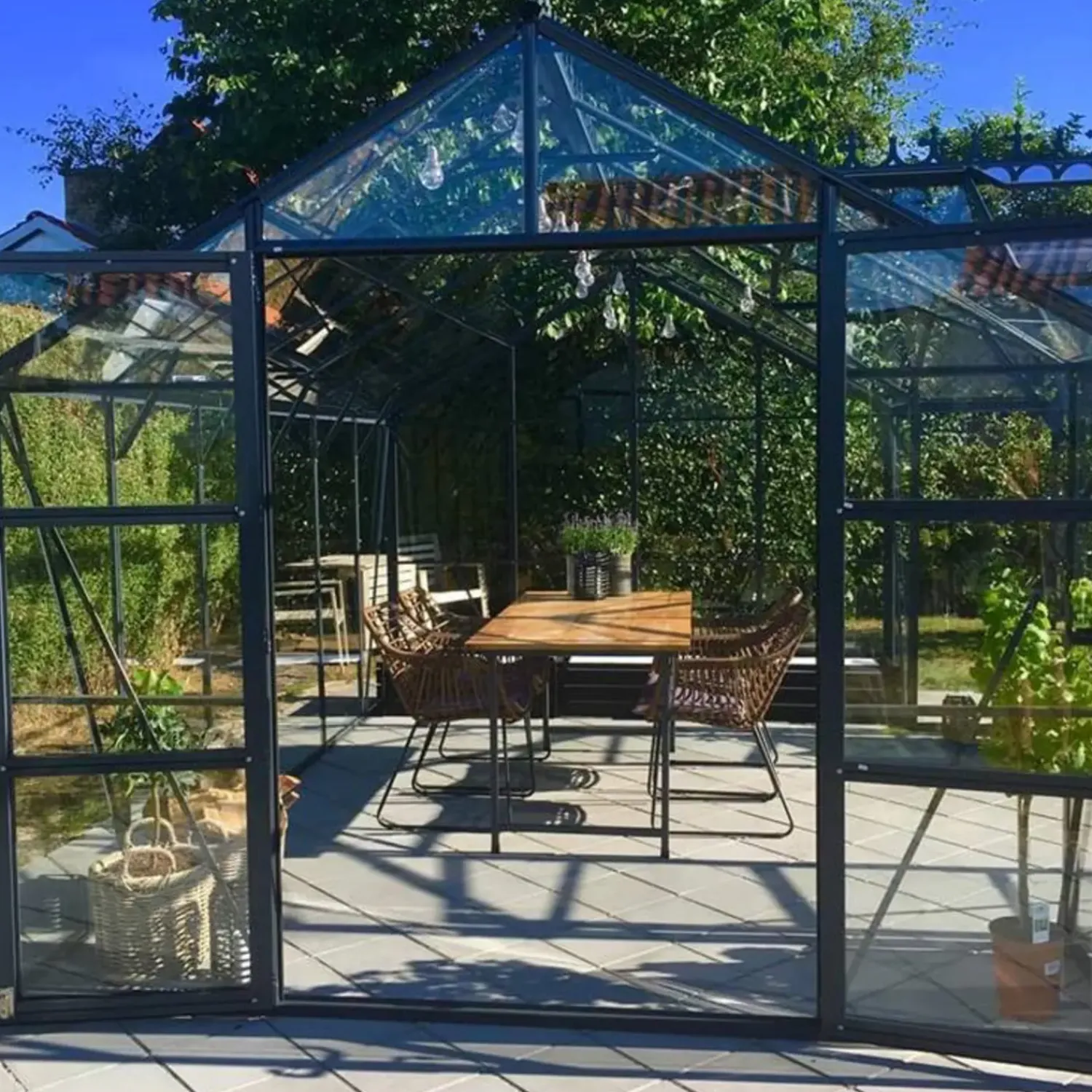 Elmholm Orangerier^Exclusive Orangeri antracit med hærdet glas 17,65 m²