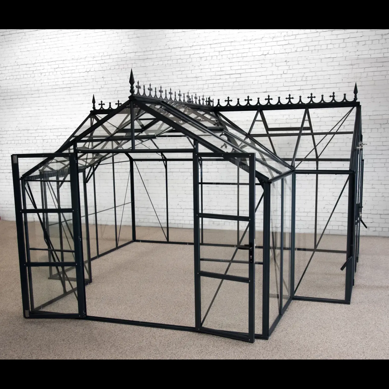 Elmholm Orangerier^Exclusive Orangeri antracit med hærdet glas 17,65 m²