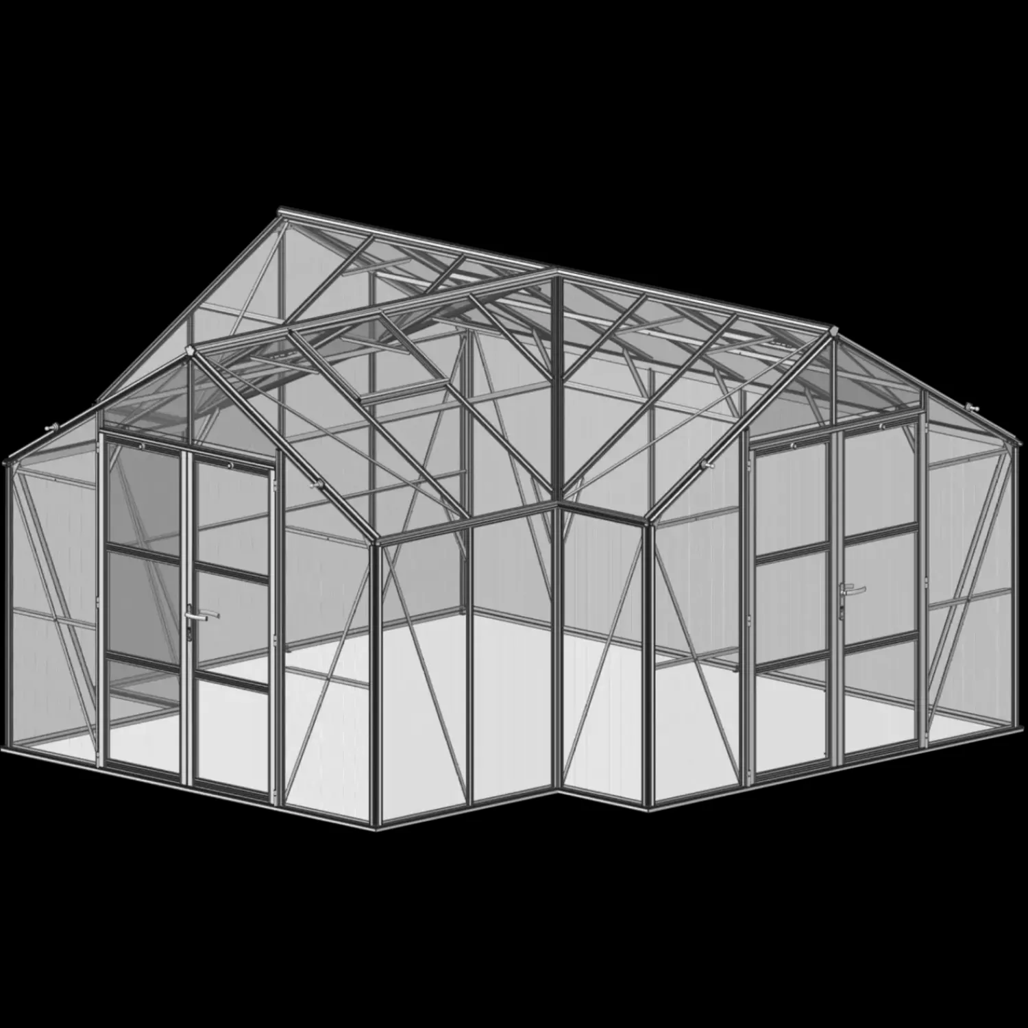 Elmholm Orangerier^Exclusive Orangeri antracit med hærdet glas 17,65 m²