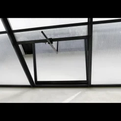 Elmholm Store Drivhuse Over 10 M²^Exclusive vægdrivhus antracit med hærdet glas, inkl. sokkel 13,1 m²