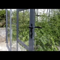 Elmholm Store Drivhuse Over 10 M²^Exclusive vægdrivhus antracit med hærdet glas, inkl. sokkel 13,1 m²