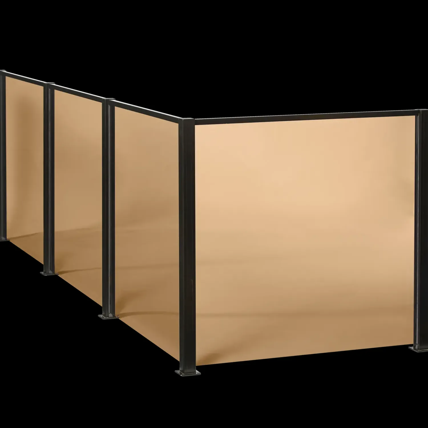 Stål- Og Glashegn^Elmholm hegn m/smoke glas forlængersæt 95 cm