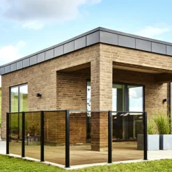 Stål- Og Glashegn^Elmholm hegn m/smoke glas startsæt 95 cm