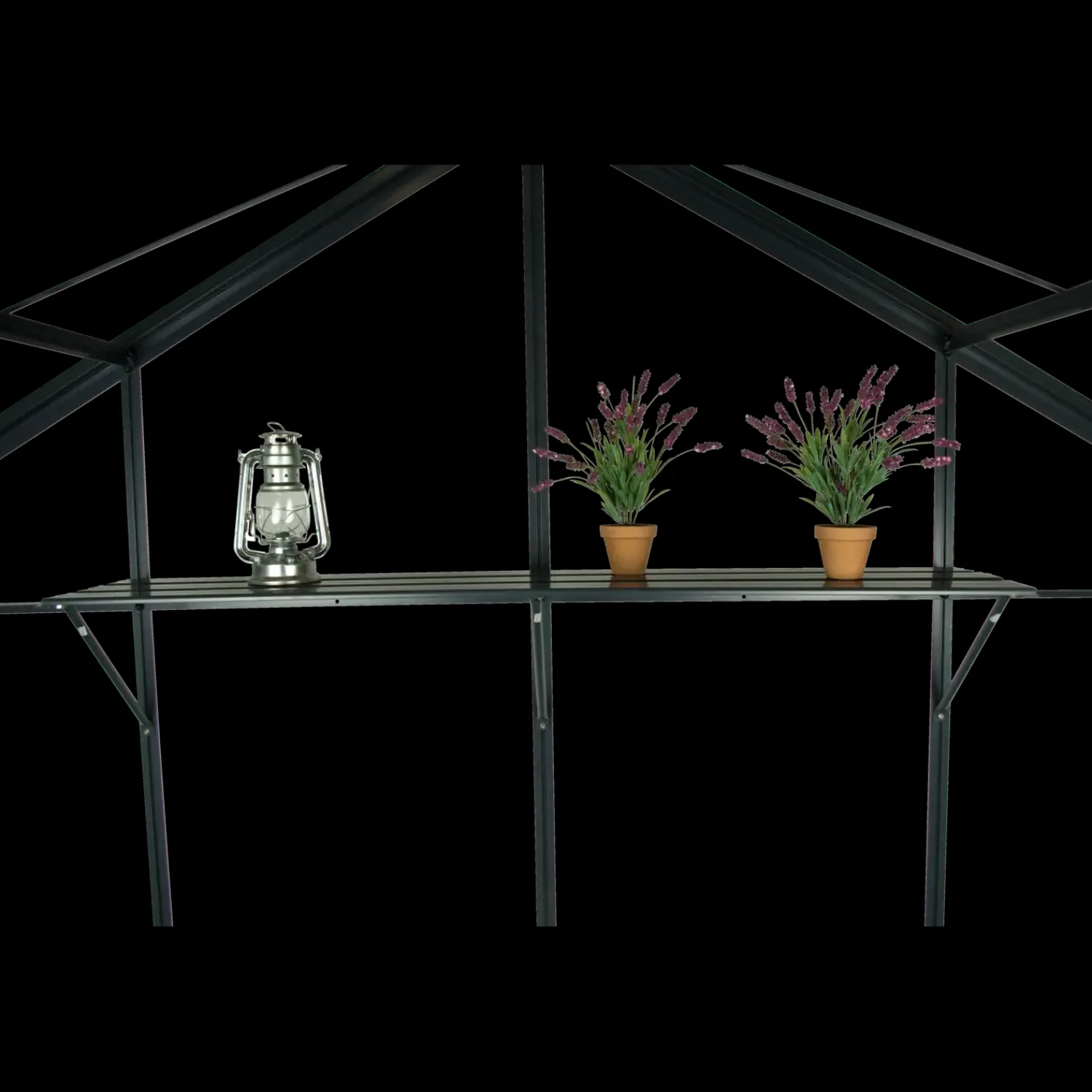 Discount Elmholm Standard drivhus antracit med hærdet glas, inkl.sokkel 9,75 m²