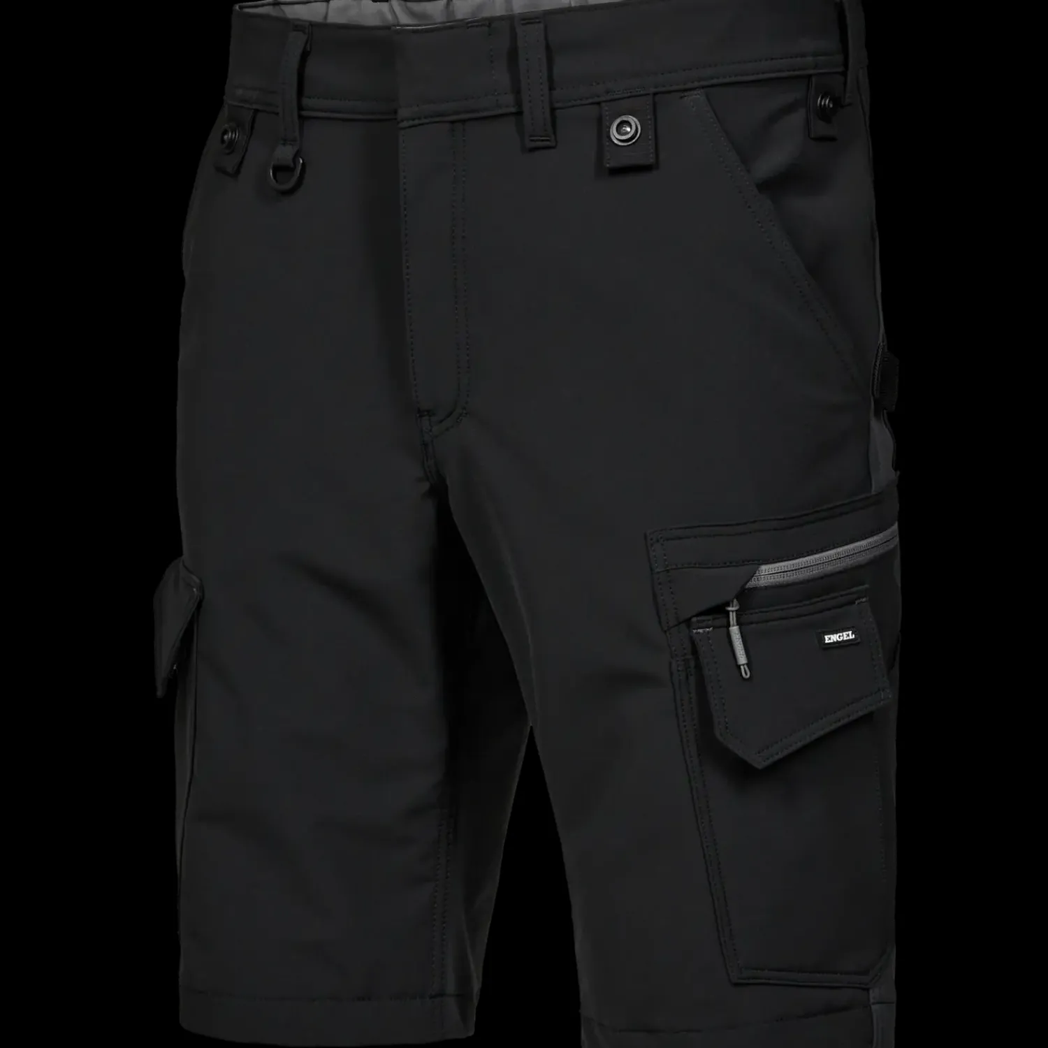 Sale ENGEL 6337 Entire shorts 4-vejs stretch sort/Antrazitgrå str. 84