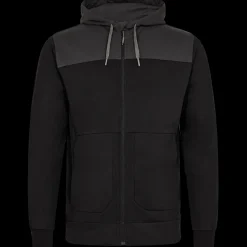 Clearance ENGEL 8329-247 Entire sweat cardigan m/hætte sort/antrazitgrå str. XL