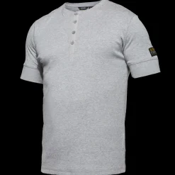 ENGEL T-Shirts^Standard grandad langærmet t-shirt gråmelange str. S