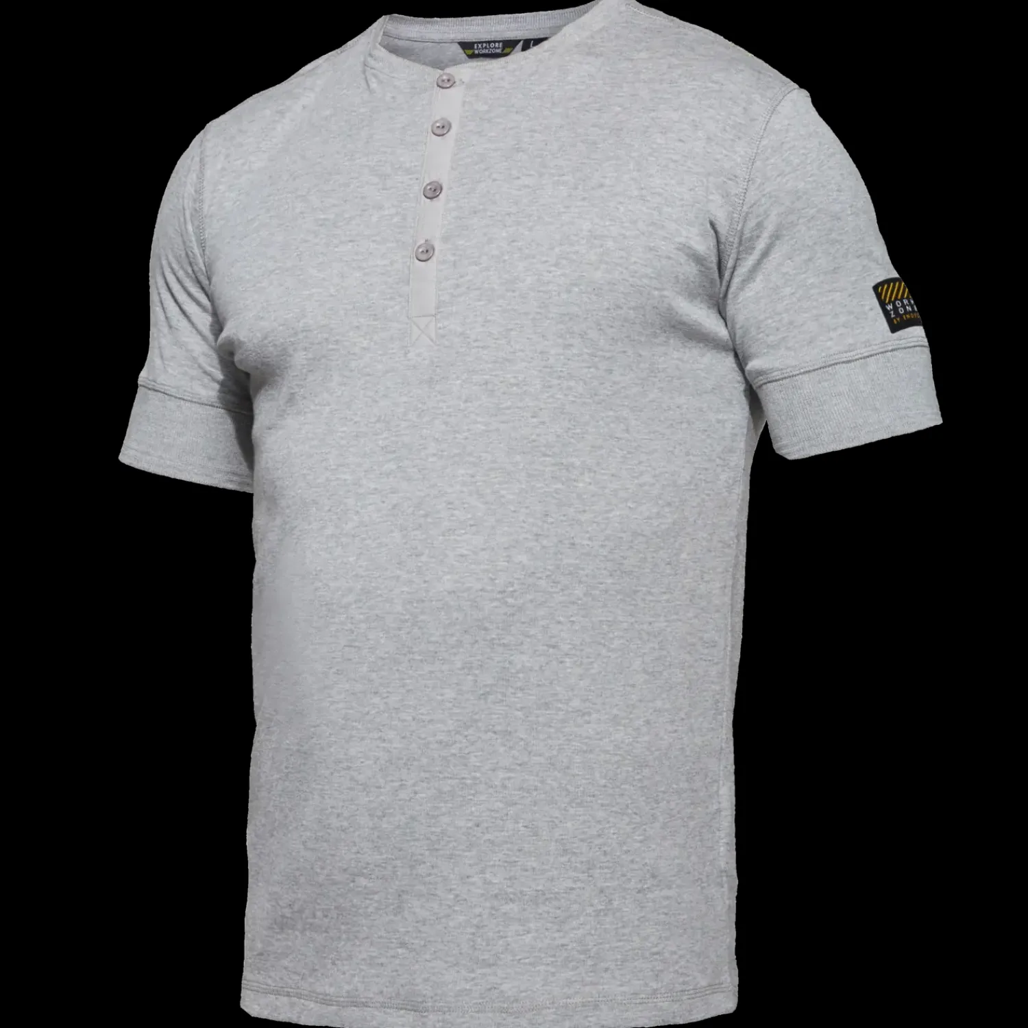 ENGEL T-Shirts^Standard grandad langærmet t-shirt gråmelange str. S