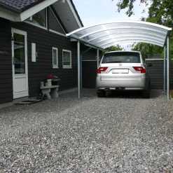 Carporte^Enkelt stålcarport 3060x5200 mm med buet termotag