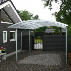 Carporte^Enkelt stålcarport 3060x5200 mm med buet termotag