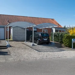 Carporte^Enkelt stålcarport 3060x5200 mm med buet termotag