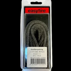 New EP glasfiberpakning rund sort RL-S koksgrå 2 meter x 5 mm.