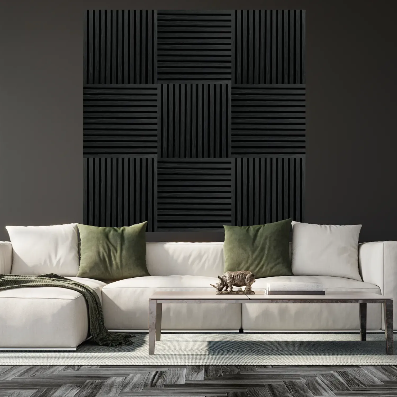 Akustikpaneler^Fibrotech Square akustikpanel 22x520x520 mm black oak - pk á 2 stk.