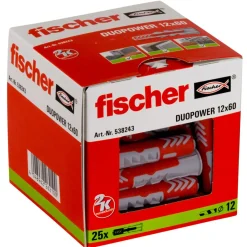 fischer Rawlplugs Og Dyvler^DuoPower dyvel 12x60 mm 25 stk