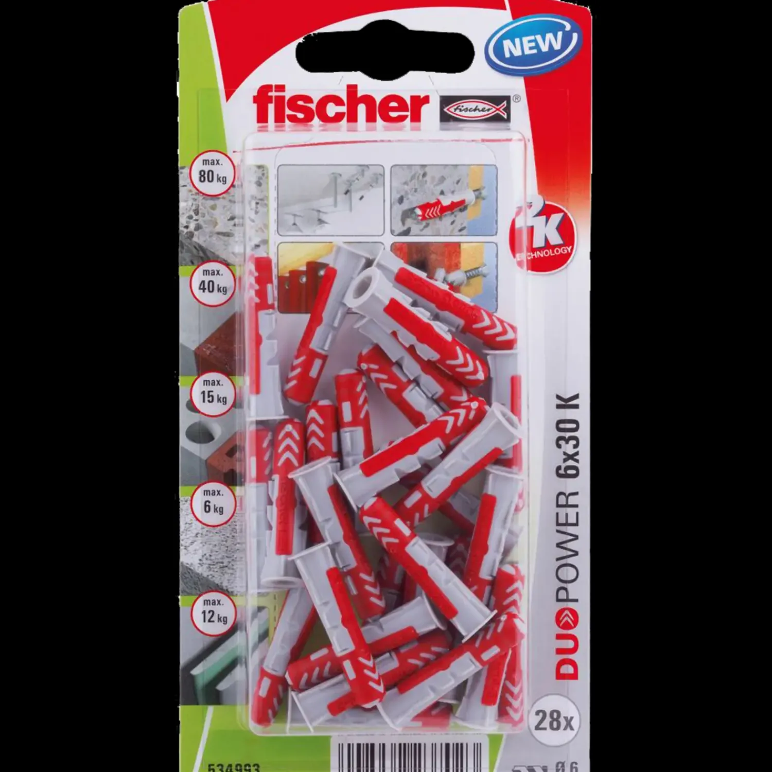 fischer Rawlplugs Og Dyvler^DuoPower universaldybel 6x30 mm 28 stk