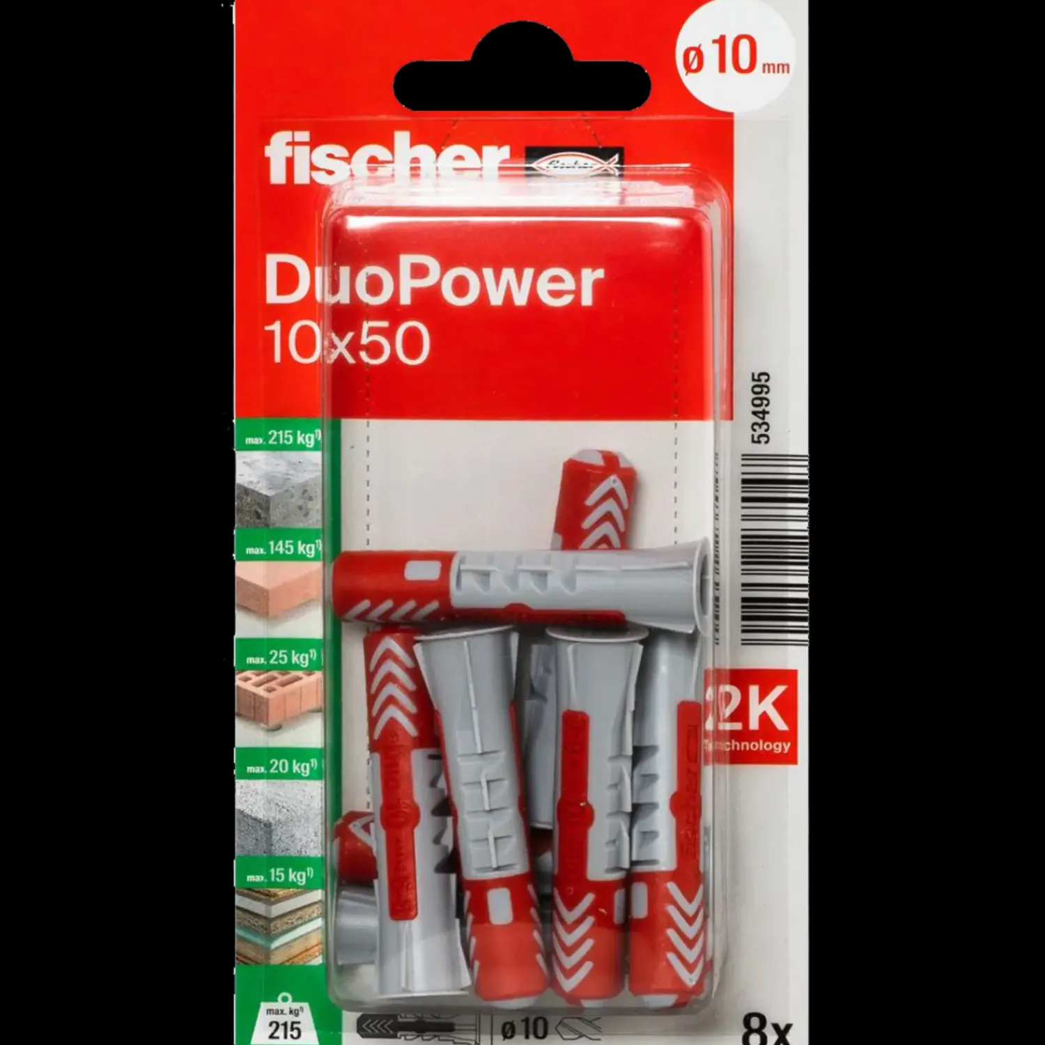fischer Rawlplugs Og Dyvler^DuoPower universaldybel 10x50 mm 8 stk