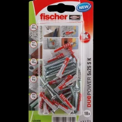 fischer Rawlplugs Og Dyvler^DuoPower universaldybel med skrue 5x25 mm 18 stk