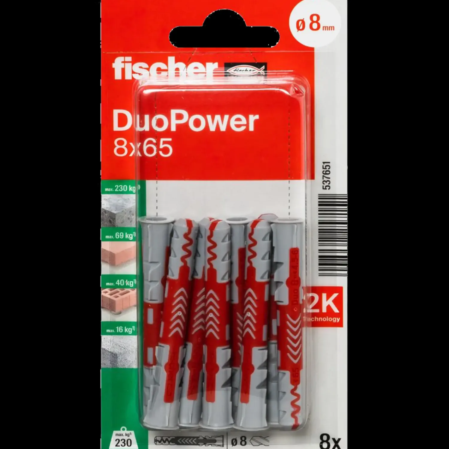 fischer DuoPower universaldybel 8x65 mm 8 stk