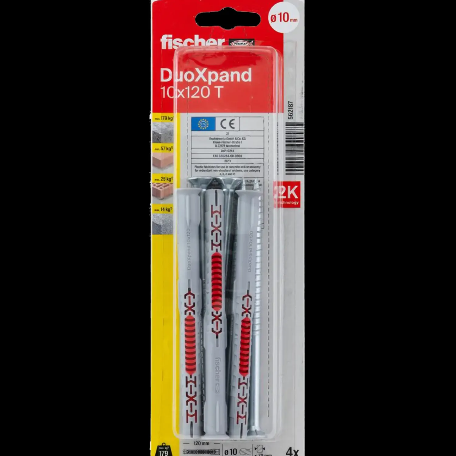 Best Fischer Duoxpand karmdyvel 10x100 4 stk elforzinket