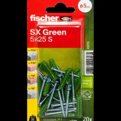 Fischer SX Green dyvel m/krave 5x25 mm 90 stk
