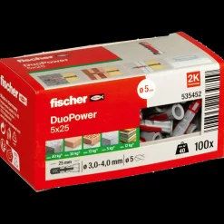 fischer Rawlplugs Og Dyvler^universaldybel duopower 5x25 DIY 100 stk
