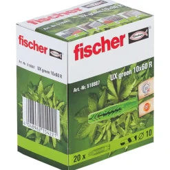 fischer Rawlplugs Og Dyvler^UX Green universaldyvel m/krave 10x60R 20 stk