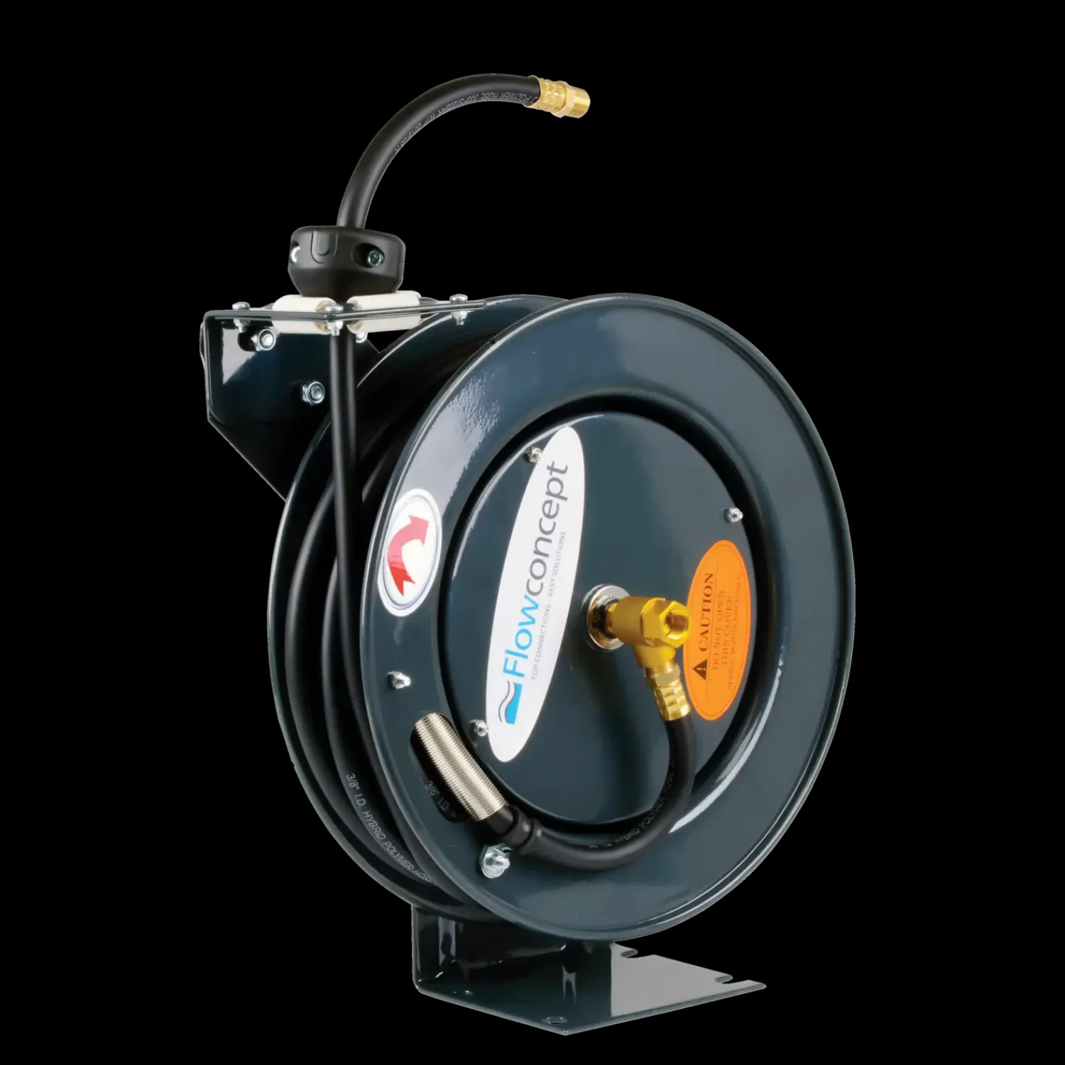 New Flowconcept automatisk slangetromle 3/8" x 10 m grå polymerslange