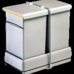 Online Fritstående affaldssystem med automatik 2x14 L børstet kobber