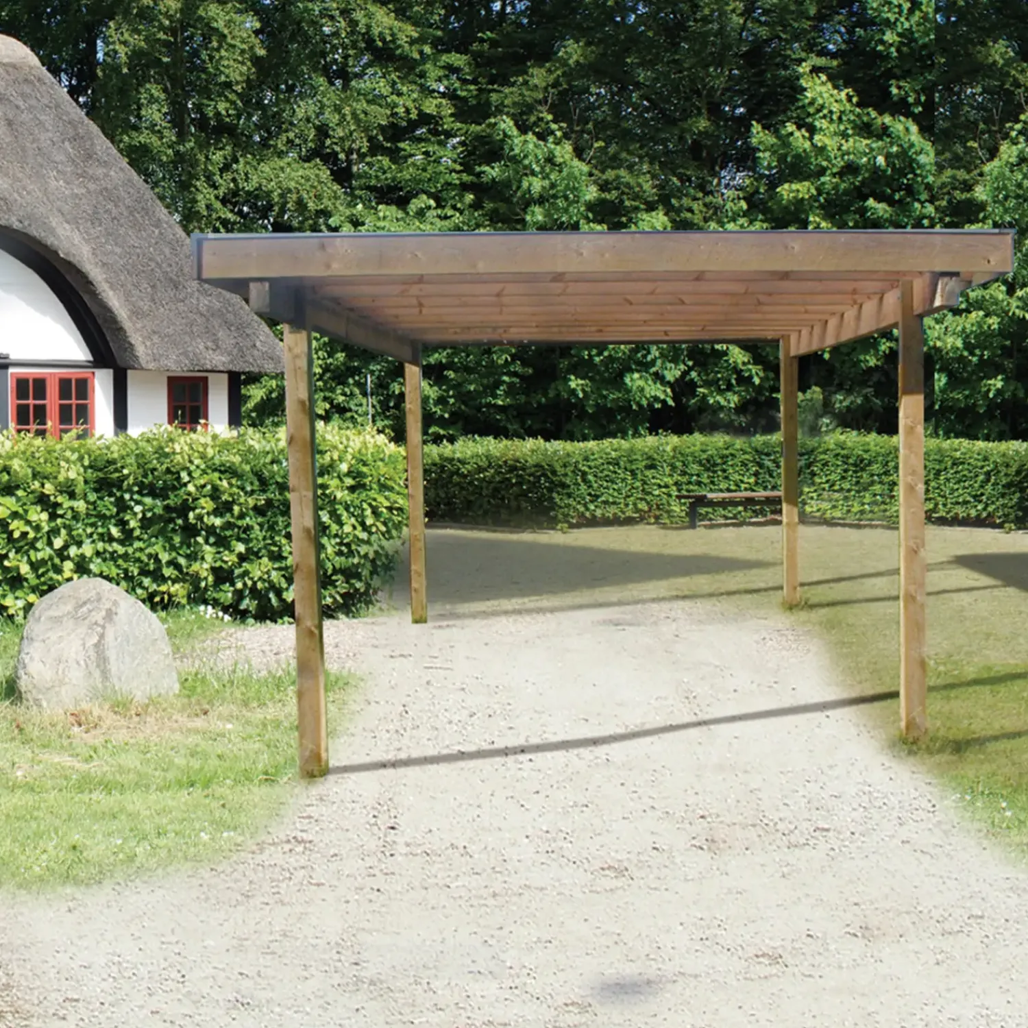 Davidsen Carporte^Frode carport 320x374 cm - m/plast trapeztag
