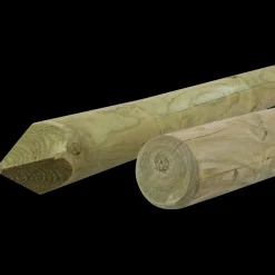 Frøslev træ Stolper Og Hegnspæle^FT hegnspæl Ø7x250 cm NTR A trykimprægneret spids