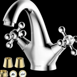 Håndvaskarmaturer^Geyser magnolia håndvask armatur krom/guld