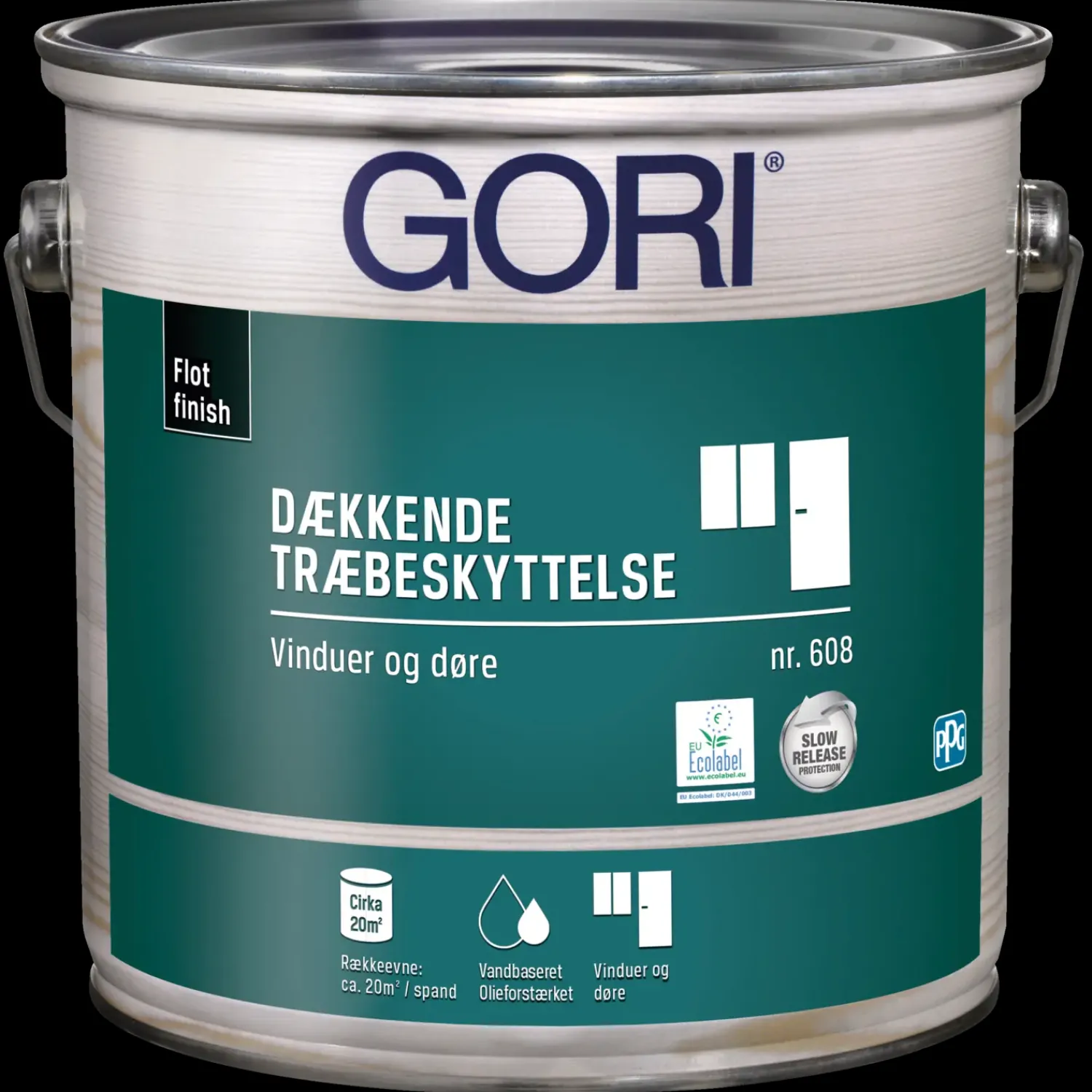 New GORI 608 dækkende træbeskyttelse vinduesmaling kridt 0,75 L