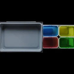 Affaldssortering|Tilbehør Til Kontor Og Værksted^Grå affaldssystem på udtræksskinner med 4x8 L