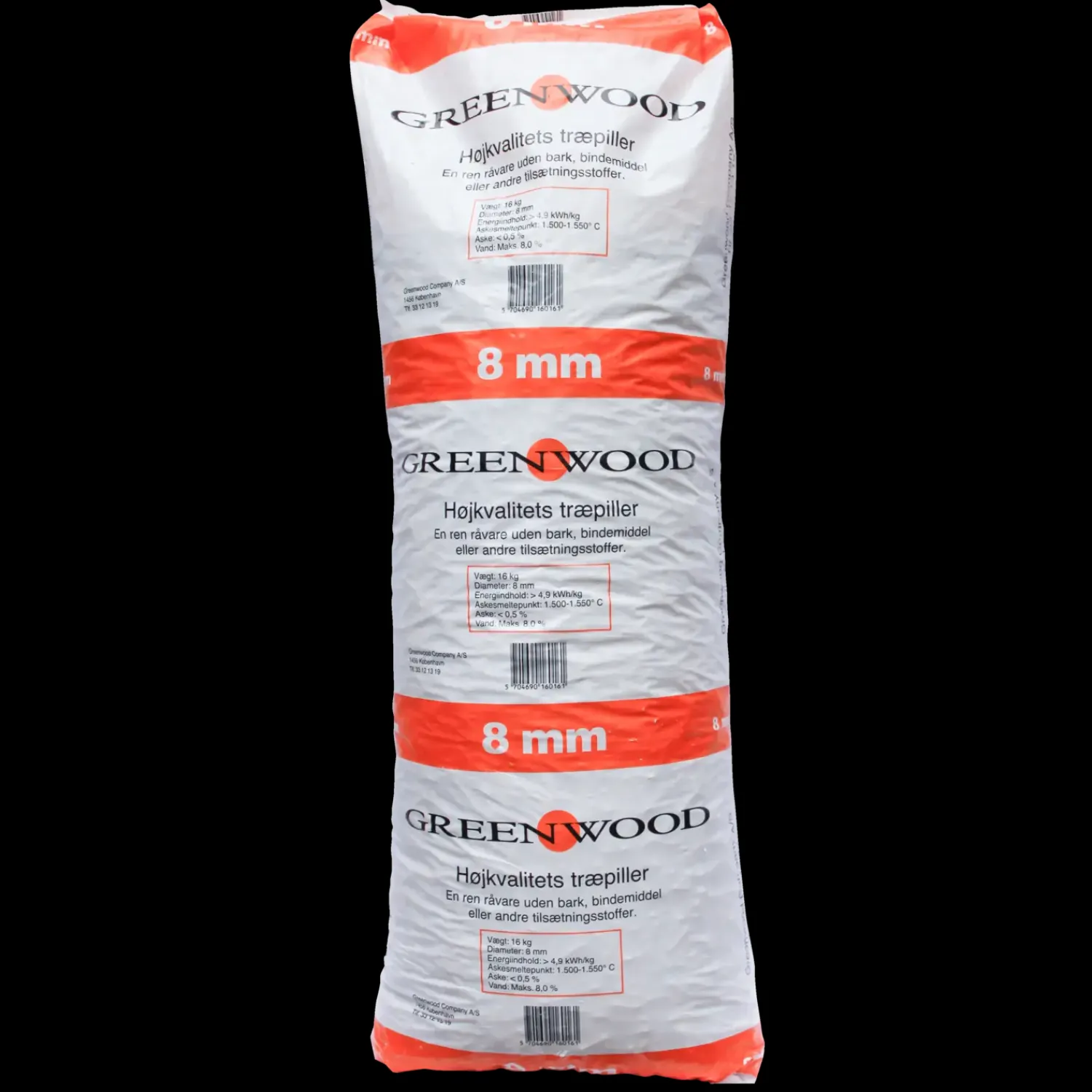 Best Greenwood træpiller 8 mm - palle med 896 kg / 56 poser á 16 kg