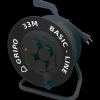 Clearance Gripo kabeltromle m/ 4 udtag og jord 33 m