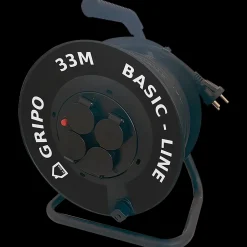 Clearance Gripo kabeltromle m/ 4 udtag og jord 33 m