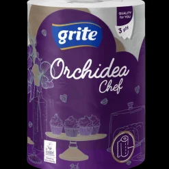 Rengøringsartikler|Tilbehør Til Kontor Og Værksted^Grite orchidea chef 3-lags køkkenrulle 22,4 cm x 41,4 m
