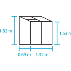 Halls Minidrivhuse Under 4 M²^Altan 2 vægdrivhus med delt glas 0,91 m²