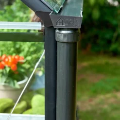 Online Halls Garden Room drivhus sort med hærdet glas, inkl. sokkel 12,9 m²