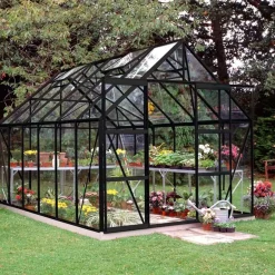 Halls Mellem Drivhuse 4-10 M²^Magnum 128 9,9 m² sort 3 mm hærdet glas