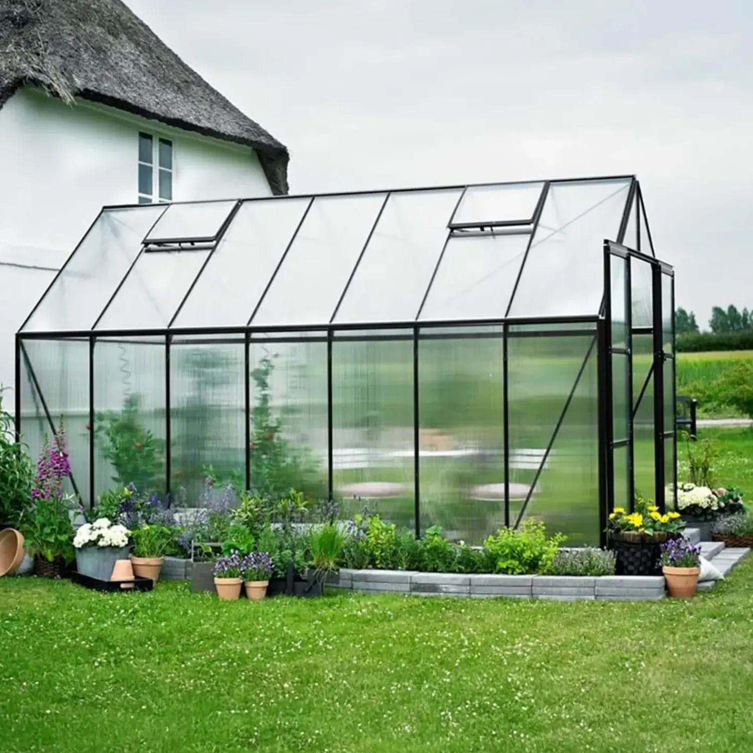 Halls Store Drivhuse Over 10 M²^Magnum 148 11,5 m² sort 6 mm poly