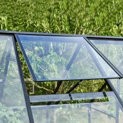 Halls Mellem Drivhuse 4-10 M²^Qube+ 88 drivhus sort med hærdet glas 6,6 m²