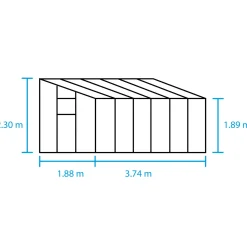 Halls Mellem Drivhuse 4-10 M²|Vægdrivhuse^Qube Lean-To 612 vægdrivhus sort med hærdet glas 7,1 m²