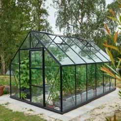 Halls Universal 128 drivhus sort, inkl. sokkel 9,9 m²