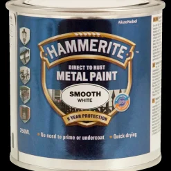 Sale Hammerite glat-effekt metalmaling hvid 250 ml
