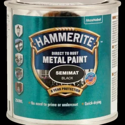 Clearance Hammerite Semimat metalmaling sort 250 ml